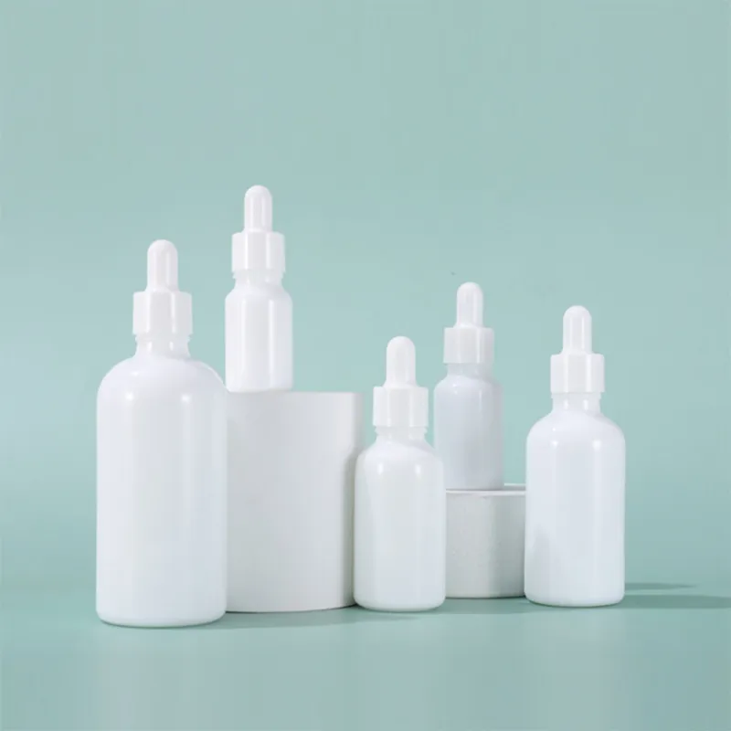 White Porcelain Fine Oil Bottle 10ml-100ML White Jade Dropper Bottles Stock Selling