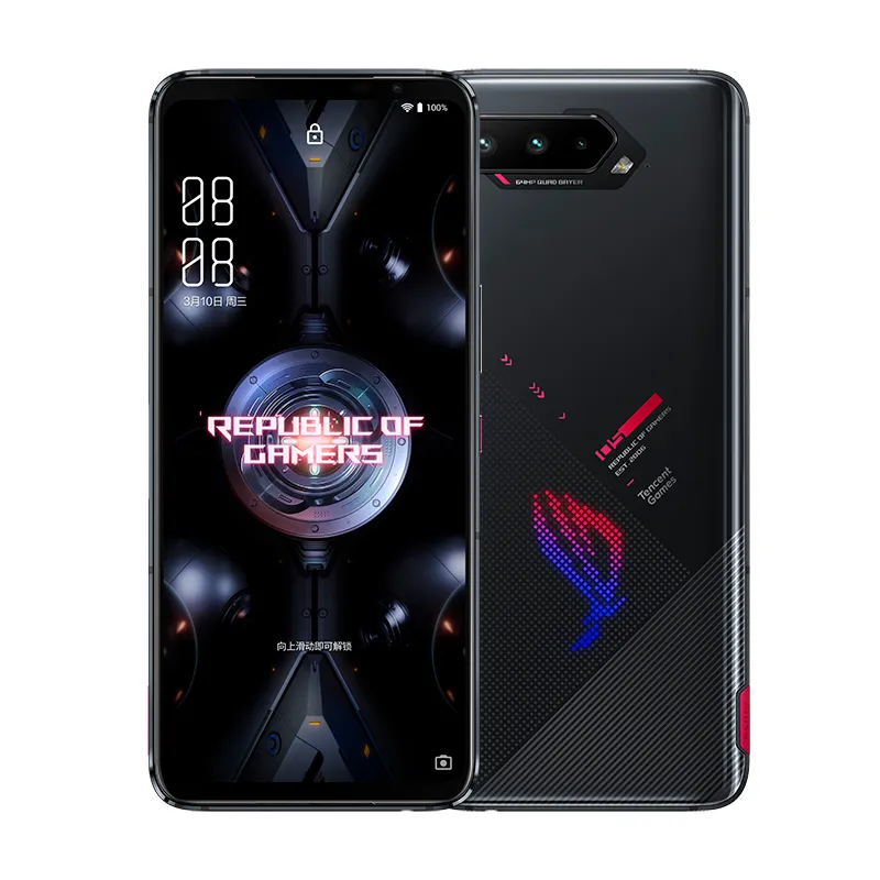 Original ASUS ROG 5 5G Mobile Phone Gaming 16GB Ram 256GB ROM Snapdragon 888 64.0mp 6000mAh Android 6.78 polegadas Amoled tela cheia de tela fingerprint ID NFC telefone celular inteligente