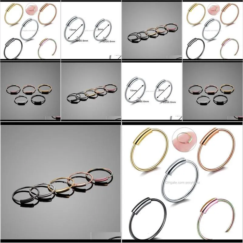 yuchun punk body piercing round electroplated nose ring, breast ring and earring