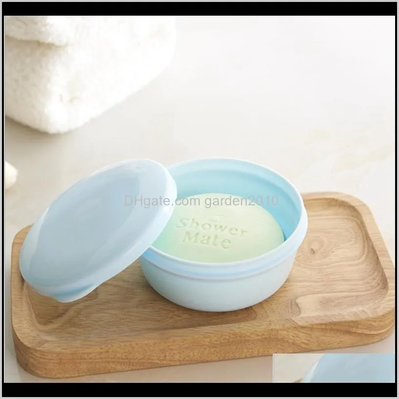 soap dish box bathroom sealed soap case holder container wash shower home round travel supplies