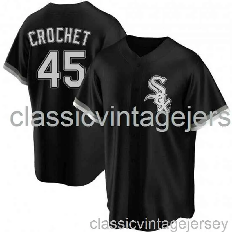 Garrett Crochet #45 Black Ver3 Baseball Jersey XS-6xl Sched Men Kobiet Młodzieżowe Jersey