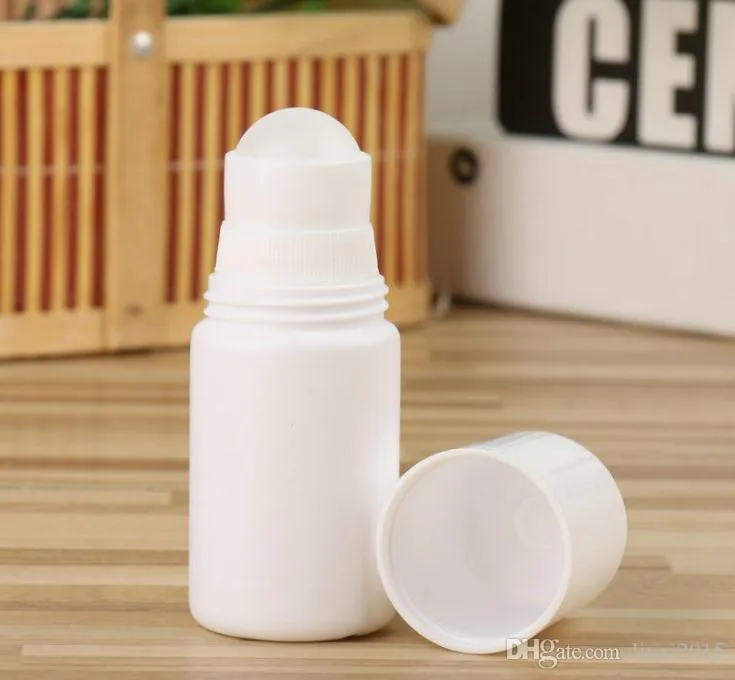 30ml 50ml 100ml White Plastic Roll On Bottle Refillable Deodorant Bottle Essential Oil Perfume Bottles DIY Personal Cosmetic Containers SN31