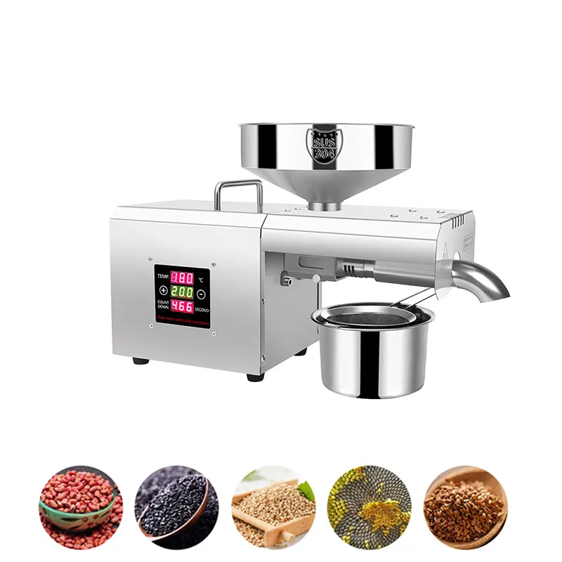 RG-309 Automatic Oil Press Machine Stainless Steel Household Oil Extraction Peanut Coconut Olive Extractor Expeller