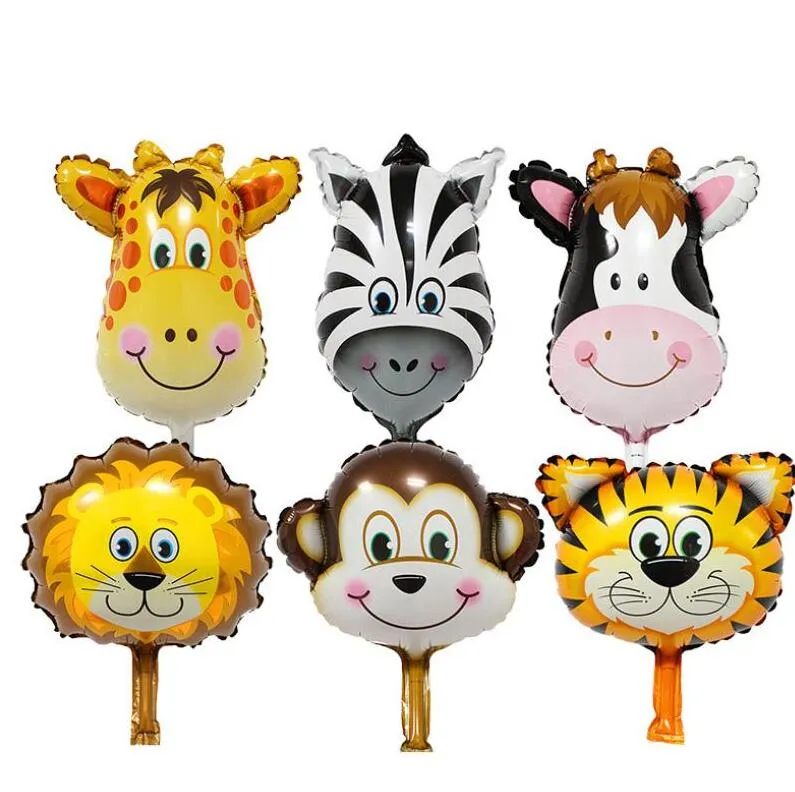 Cartoons Tier Folienballons Spielzeug Ballons Luft Helium Balon Geburtstag Party Dekoration Kinder Baby Dusche Zoo Thema Liefert