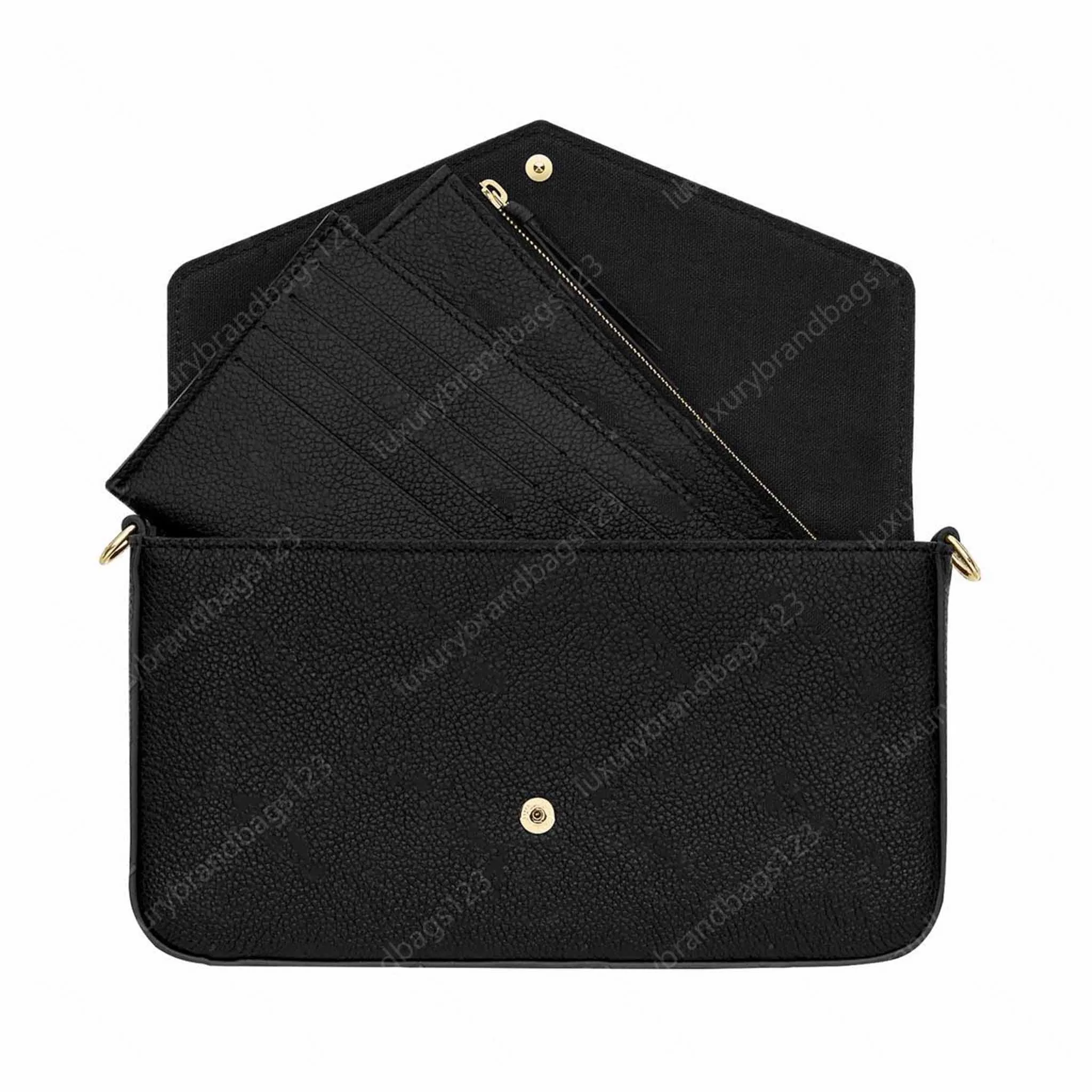 Genuine leather 3pcs Luxurys Designers Bags Purse Women Fashion Monogrames Multi POCHETTE FELICIE Crossbody M64064 louise Purse vutton Crossbody viuton Bag