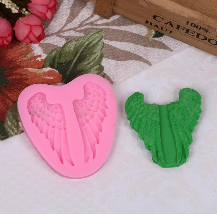 DIY Gâteau Moules Silicone 1 Paire D'ailes D'ange Forme Gel Outils Cupcake Topper Fondant Sucre Artisanat Bonbons Chocolat Moules Cuisine SN2301