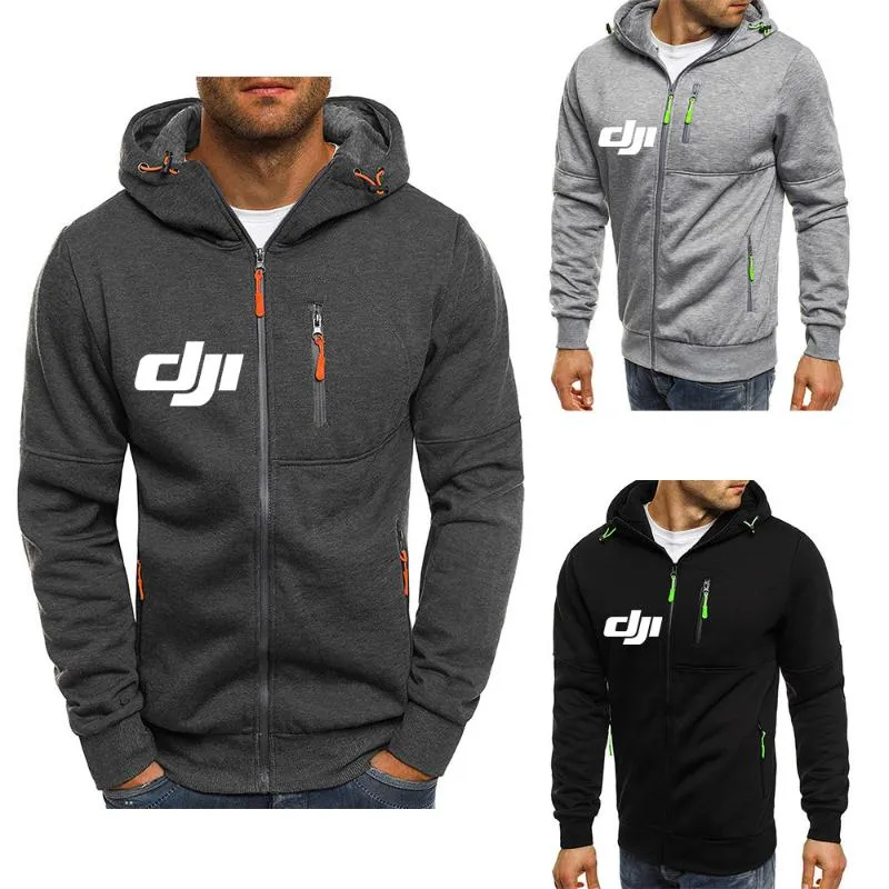 Мужские толстовки толстовки 2021 DJI Professional Pilot Drone Men Fall Jackets Hoodie Coots Support Scipper Print Cousssit Harajuku мода T