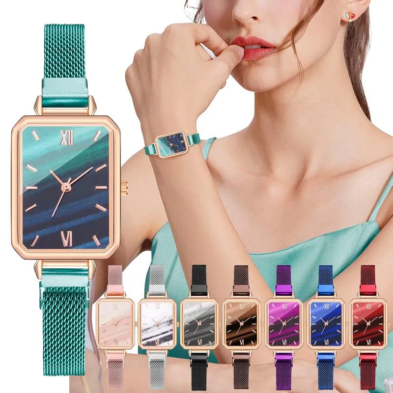 Armbandsur Luxury Ladies Casual Fashion Quartz Stainless Steel Mesh Strap Watch Women's Watches Clock Gift Outdoor