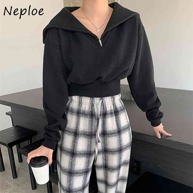 Hooded Long Sleeve Hoodies Women Zipper Black Sweatshirt Femme Spring Slim Fit Ladies Top 210422