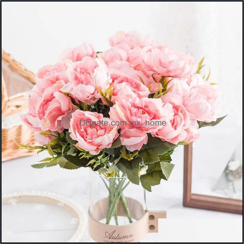 Artificial Flowers Peony Bouquet Christmas Decorations for Home Diy Autumn Decoration Rose Holding Flowers Gift Wedding Supplies1