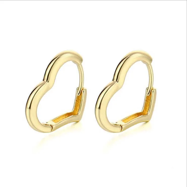 Simple love peach heart 18k gold plated Ear Cuff earrings fashion style gift fit women DIY jewelry earring