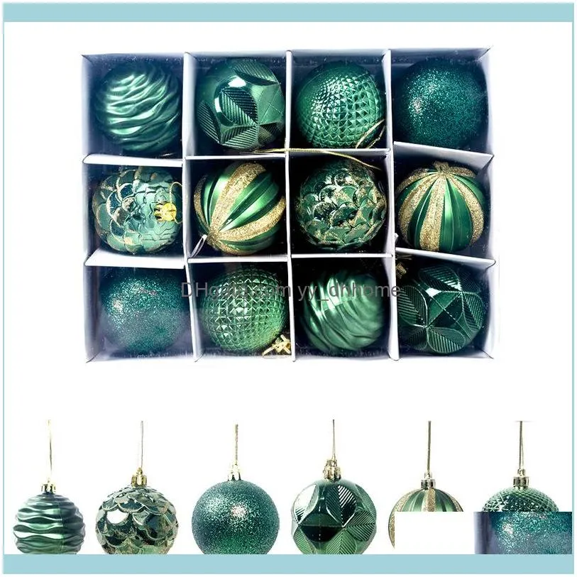 12PCS/Set Christmas Balls Christmas Tree Decorations Bright Ball MaBall Ball Hollow Home Decor New Year 6 Colors1