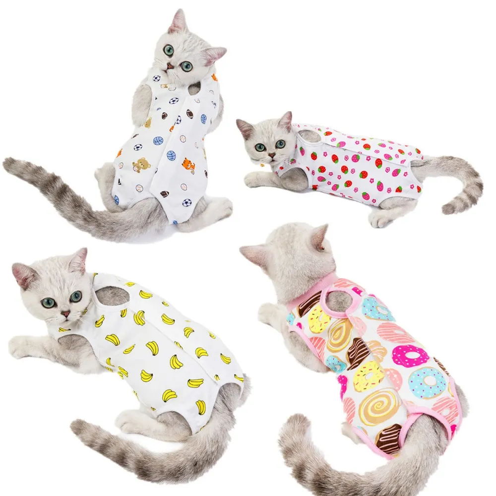 12pcs/lot Female Cat dog Surgery Suit Sterilization Clothes Postoperative Vest Anti-Off Anti-bite pet Apparel Supplies YC09