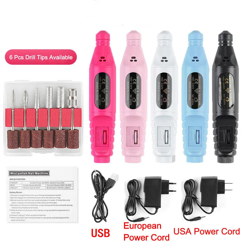 Europeia e EUA mini portátil máquina de polimento elétrico máquina moda manicure equipamentos usb plug pregos de broca