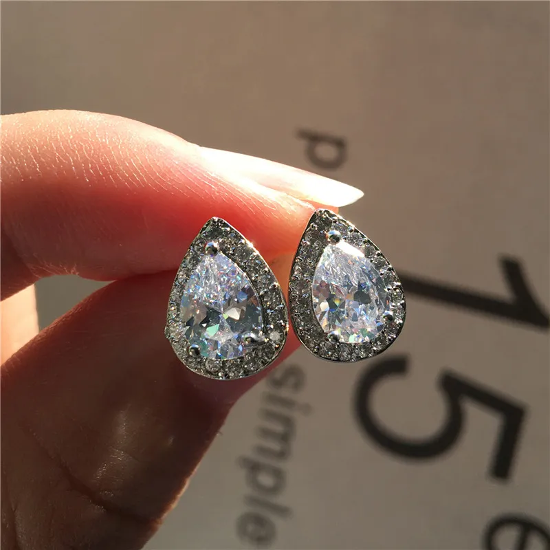 Boucles d'oreilles de luxe en cristal et Zircon blanc pour femmes, style Boho, couleur or Rose, Double boucle d'oreille de mariage, Vintage, 2024 aa