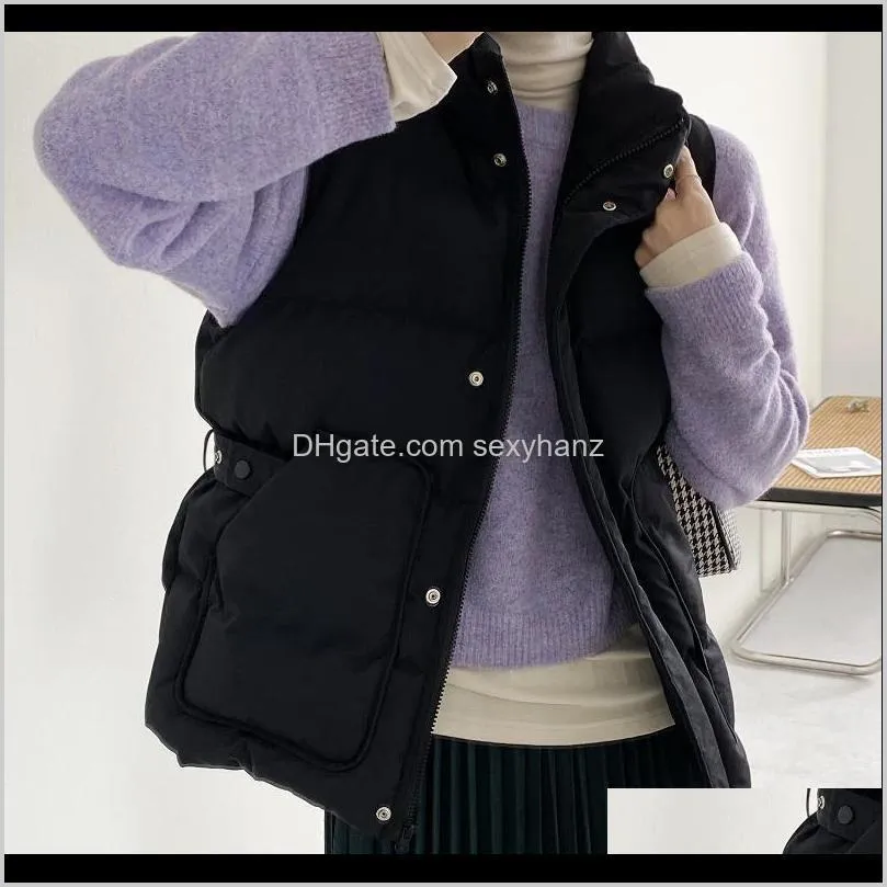 parka vest women`s bread wear 2020 winter korean style waist short cotton coat short padded jacket jacket1