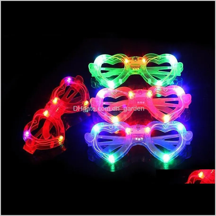 fashion flashing led glasses heart butterfly style luminous party decorative lighting glasses christmas gifts for children adult
