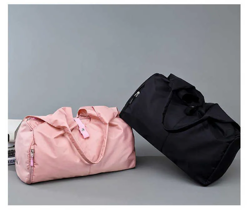 Nylon Women Men Travel Sports Gym Shoulder Bag Large Waterproof Nylon Handbags Black Pink Color Outdoor Sport Bags 2019 New (33)