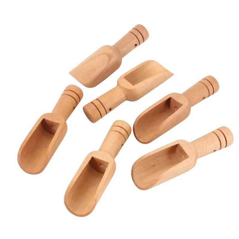 Cuillère en bois Sel de bain Maison Poudre Détergent Bonbons Blanchisserie Thé Café Écologique Bois Jouet Scoops