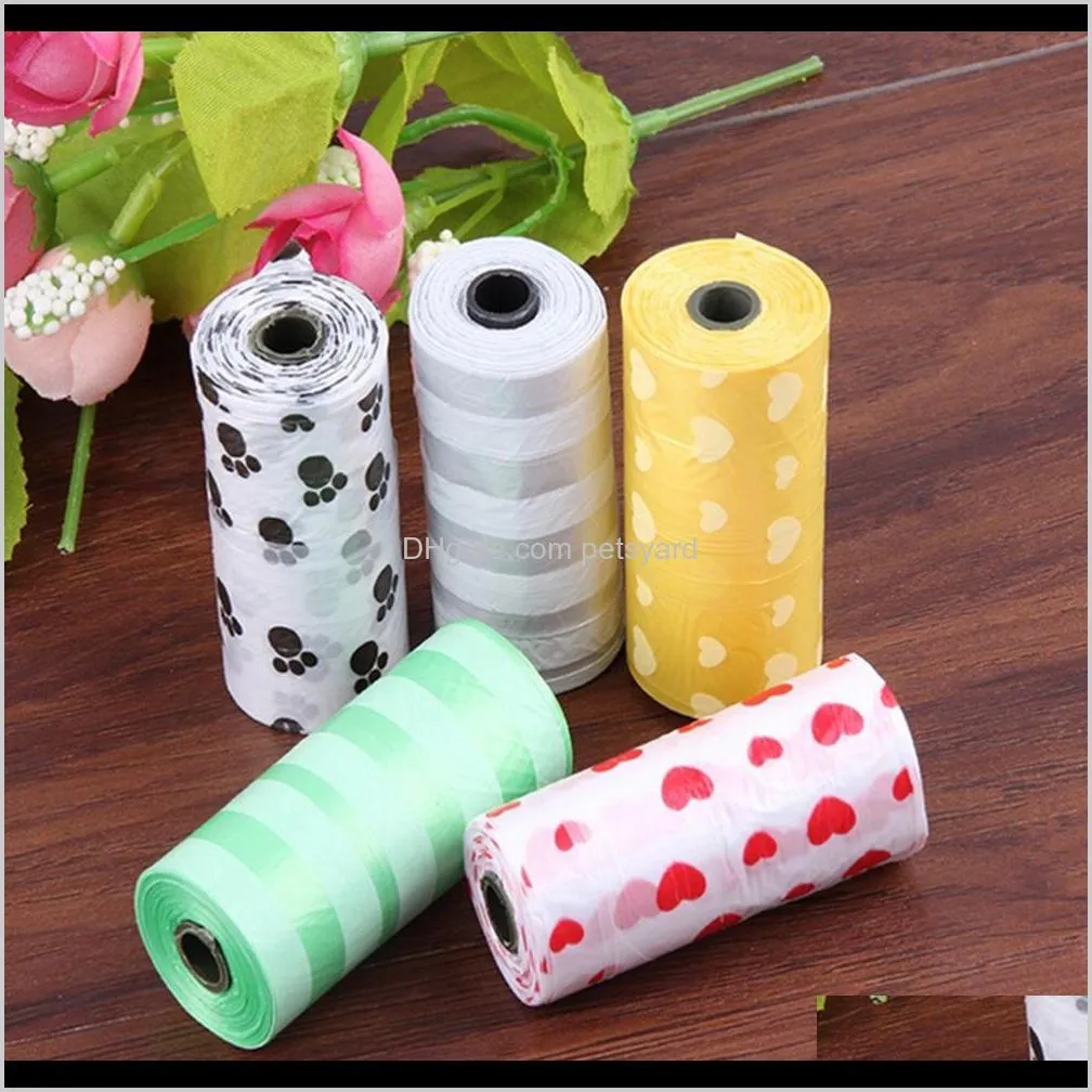 1 roll colorful dog waste poop bags dog bag cat waste pick up clean car travel cleaning bags poop bag car cleaning products