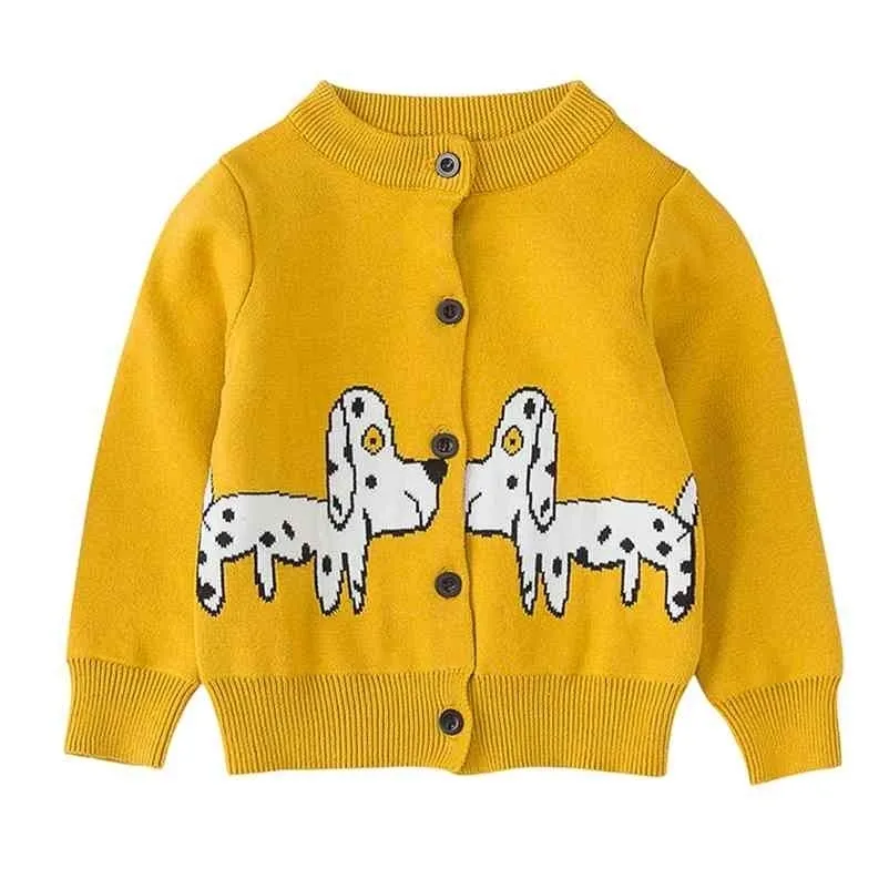 Vår Höst Baby Boy Girl Puppy Coat Kläder Knit Cardigan Kids Jackor 210521