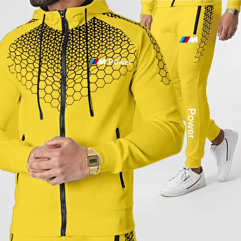 Nuovi Tute da uomo 2020 Set da uomo Felpa + pantaloni della tuta Tuta con cerniera Stand collare Tuta sportiva da jogging Fitness Abbigliamento uomo