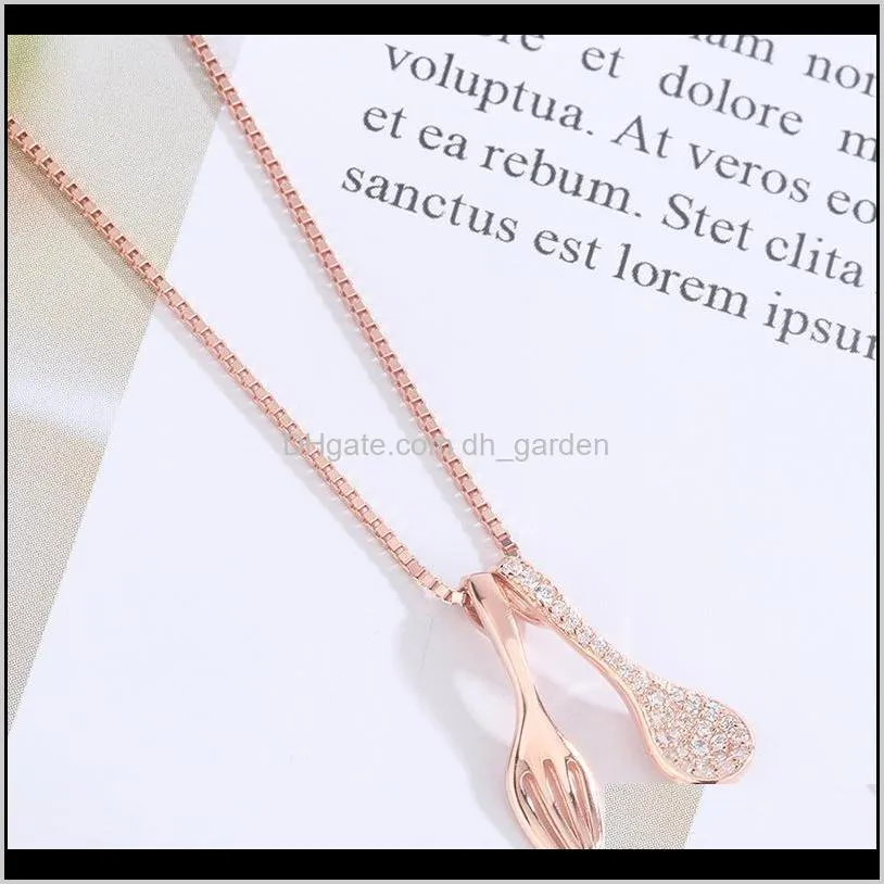 Creative Necklace Female Spork Necklaces Pendant Ladies High Quality Jewellery Lady Jewelry Fashion Trendy Korean Alloy Collier