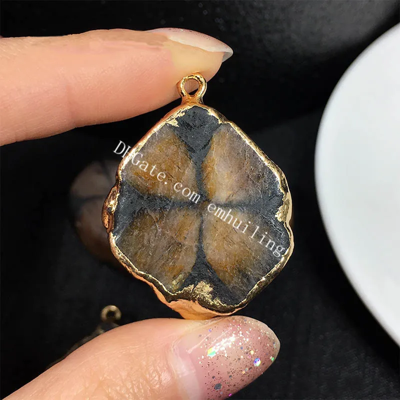 Natural Polished Gold Plated Chiastolite Tumbled Stone Moss Agate Pendant  With Jesus Christ Spiritual Cross Protection And Healing Crystal From  Emhuiling, $190.59