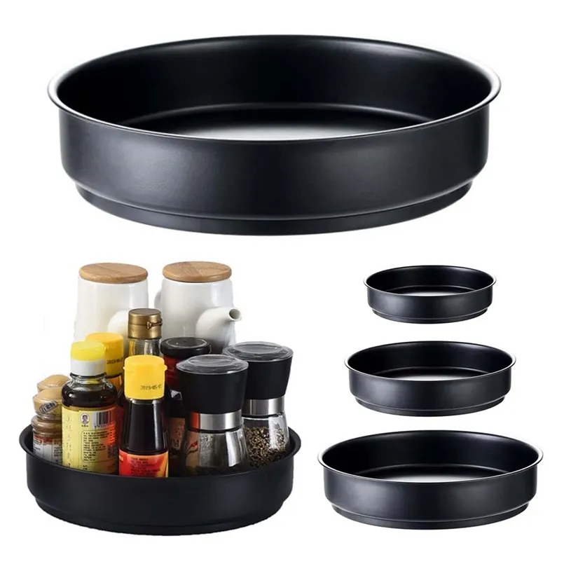 360 Rotating Tray Kitchen Easy Storage Container Spice Jar Snack ...