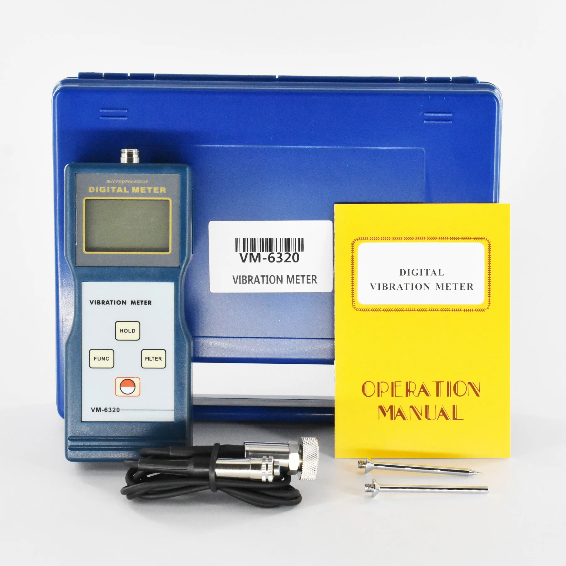 VM-6320 Digital vibrationsmätare Tester Vibrometer Vibrationsanalysator True RMS 0,01 ~ 199,9mm/s hastighet