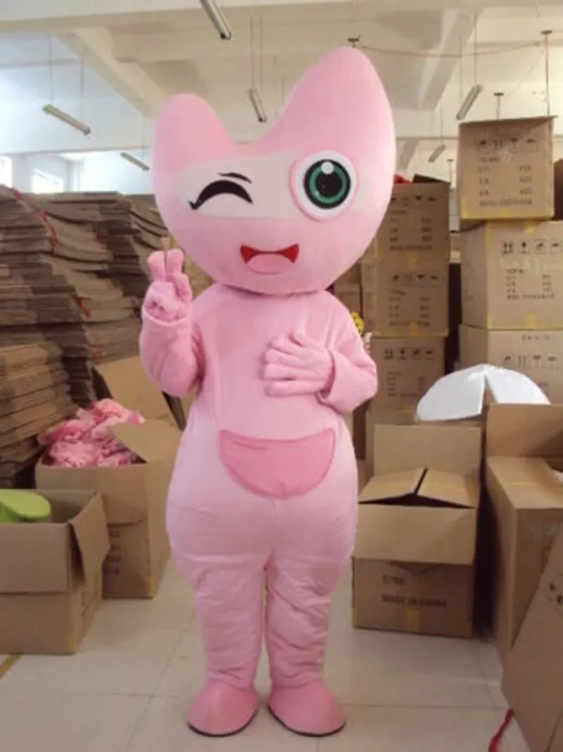 Costume mascotte personaggio rosa di Halloween Costume di alta qualità in peluche di cartone animato personaggio a tema anime carnevale di Natale per adulti festa di compleanno vestito operato