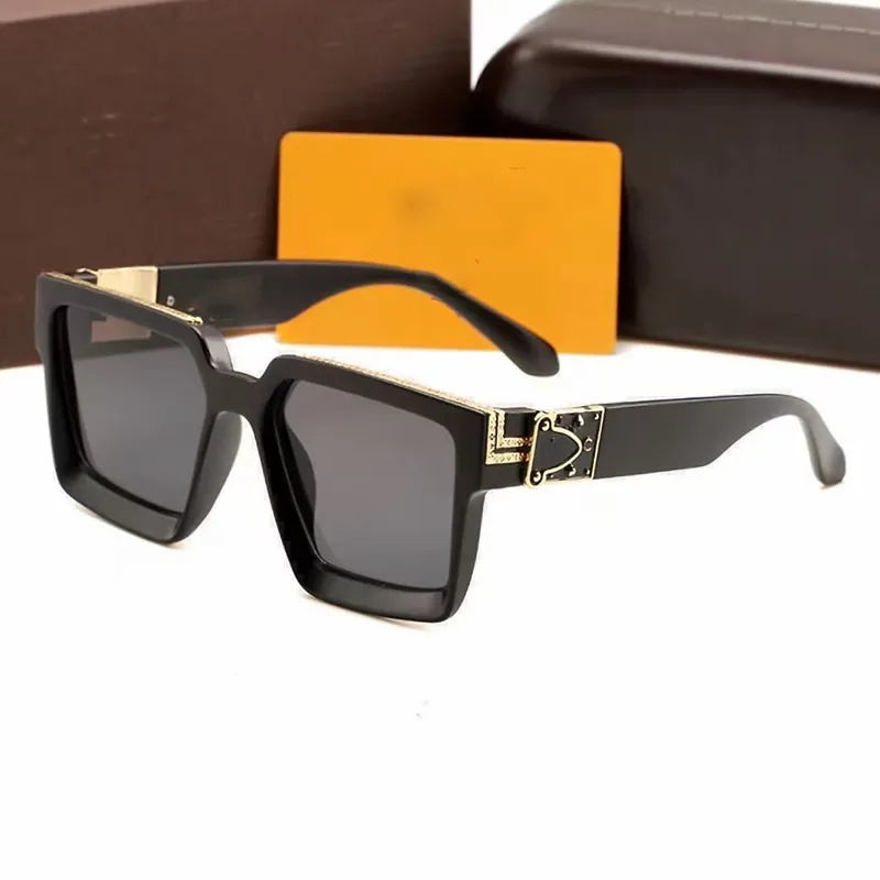 Luxury Top Quality Solglasögon för män och kvinnor Universal Classic Fashion Square Frame Summer Solglasögon Designer Partihandel High Quali
