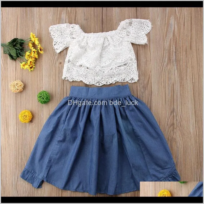 Baby Girl Kids Outfits Newborn Lace Off-shoulder Lace Boho Tops+Short Pants+Ruffles Dress Cildren Clothes Casual 3Pcs Set