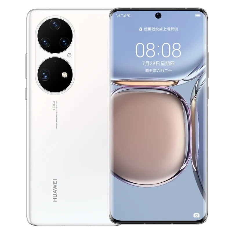 Original Huawei P50 PRO 4G LTE Téléphone mobile 8GB RAM 256GB 512GB ROM Kirin 9000 64.0mp AI AR NFC IP68 Android 6.6 "OLED Curved Plein écran ID Face Smart Cell Phone