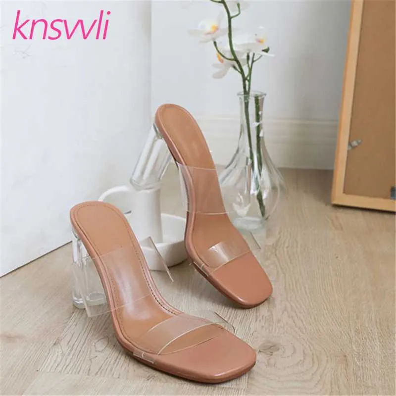 お中元送料無料 スリッパクリアクリスタルチャンキーヒール女性1ストラップポリ塩化ビニールマウレットレディースサンダルセクシーなハイシューズ女性夏のパーティー 訳アリb品特価 Shoes Accessories Slippers Ciamsasitio Velaio Com