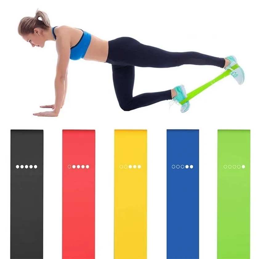 5PCS Oporność na jogę rozciąganie gumowej pętli ćwiczeń fitness sprzęt siłowy trening korpus Pilates 220216
