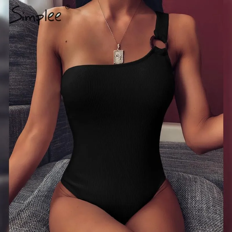 Vintage swimsuit na ramię sexy jeden kawałek push up kobiety stroje kąpielowe wysokie cięte bodycon lato bikini monokini kąpiący się 210414