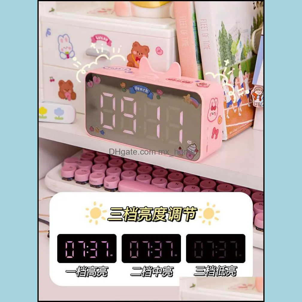 Other Clocks & Accessories Auto Battery Alarm Clock Desktop Bell Bedroom Decoration Led Electronics Digital Calendar Wekke Decor