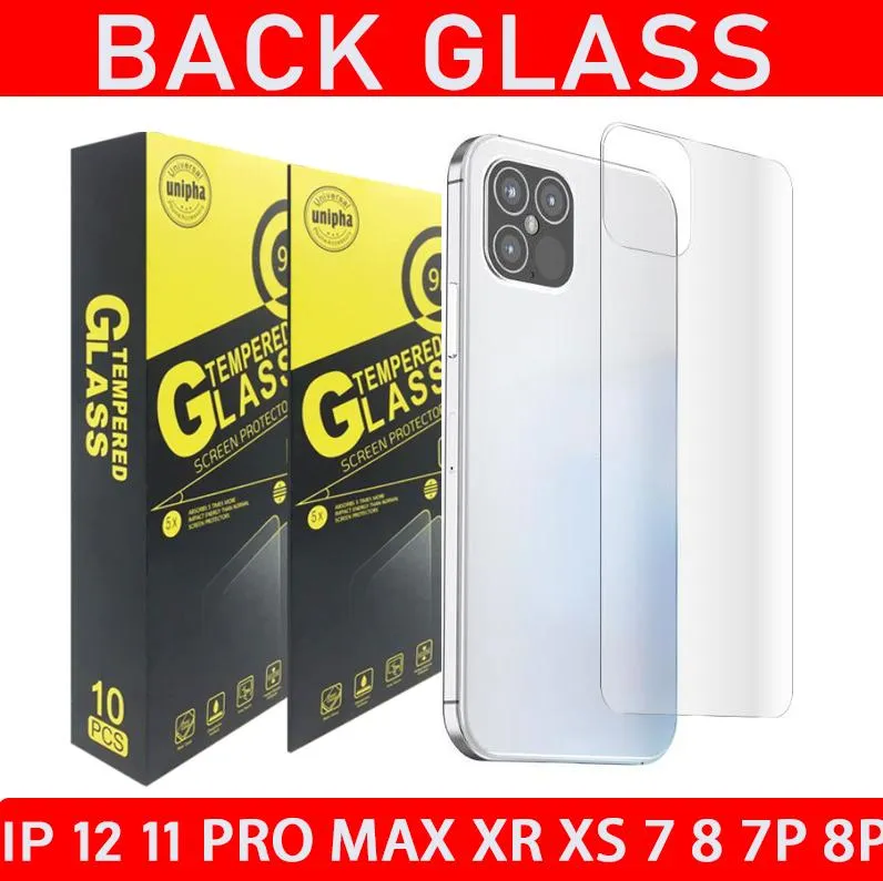 Anti-Shatter Screen Protector Gehard Glas voor iPhone 12 11 PRO XR XR XS MAX 8 7 6S PLUS 2,5D Back Film met retailpakket