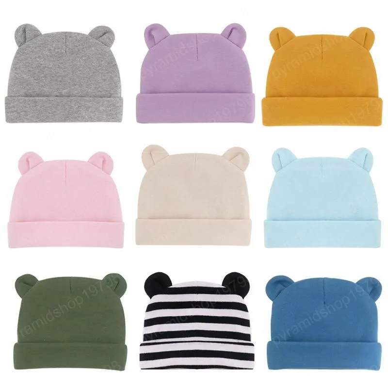 kids INS cotton hats children boys girls fashion cartoon Mouse ears caps Spring Autumn Winter beanies hat 27 colors newborn baby cap