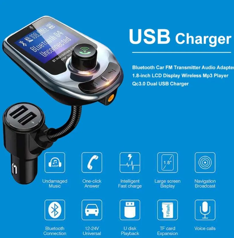 thumbnail image 2 of Bluetooth Car FM Transmitter – Wireless Adapter, USB Charger, LCD Display, Hands-Free Calling 2 of 5
