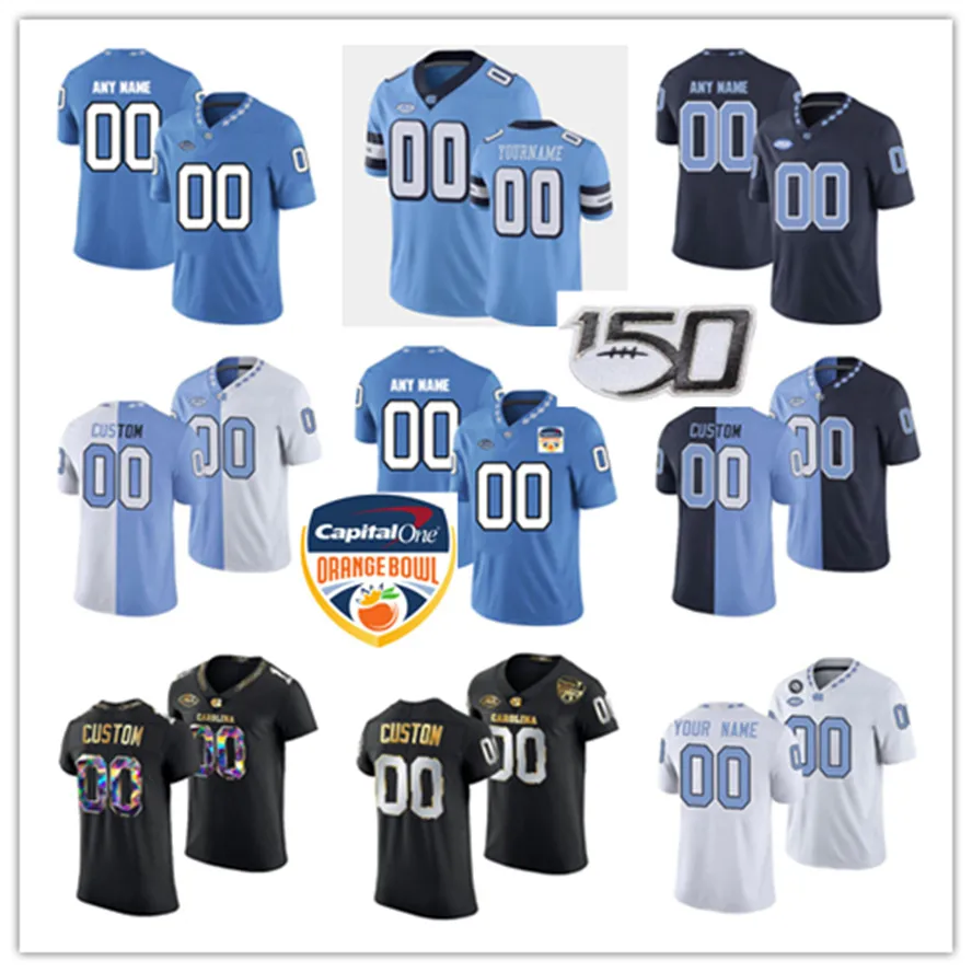 Custom North Carolina Tar Heels Football Jersey 55 Chris Hanburger Julius Peppers Garrett Walston Greg Ross Giovani Bernard Greg Ellis Harris Barton Kelvin Bryant