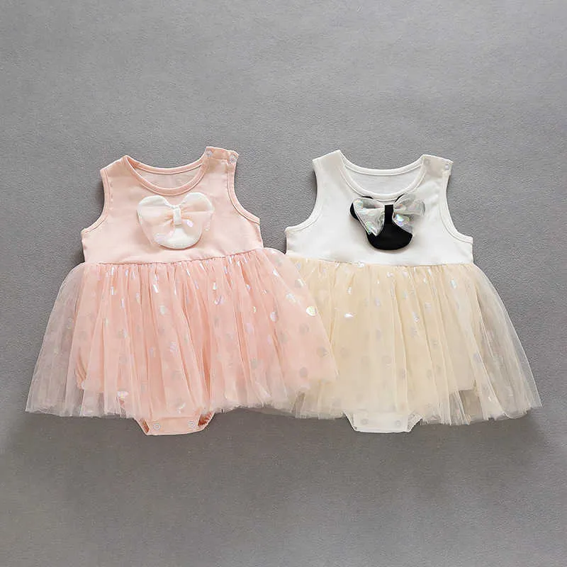 Baby Girls Cartoon Summer Romper Onesie Dress for Born Lovely Tutu Little Cotton Clothes 210529