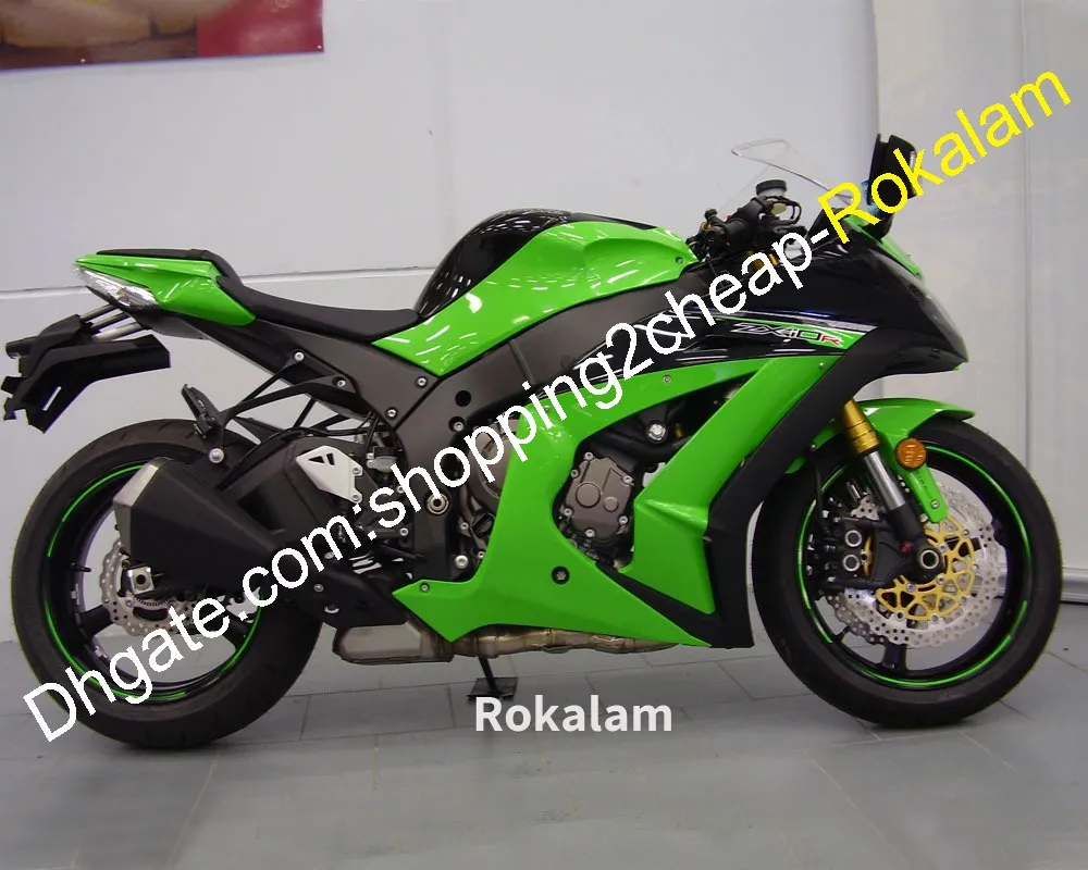 川崎フェアリングパートニンジャZX-10R ZX10R 2011年2013年2013年2013年2014年2014年2014年ZX 10RグリーンブラックABSオートバイセット（射出成形）