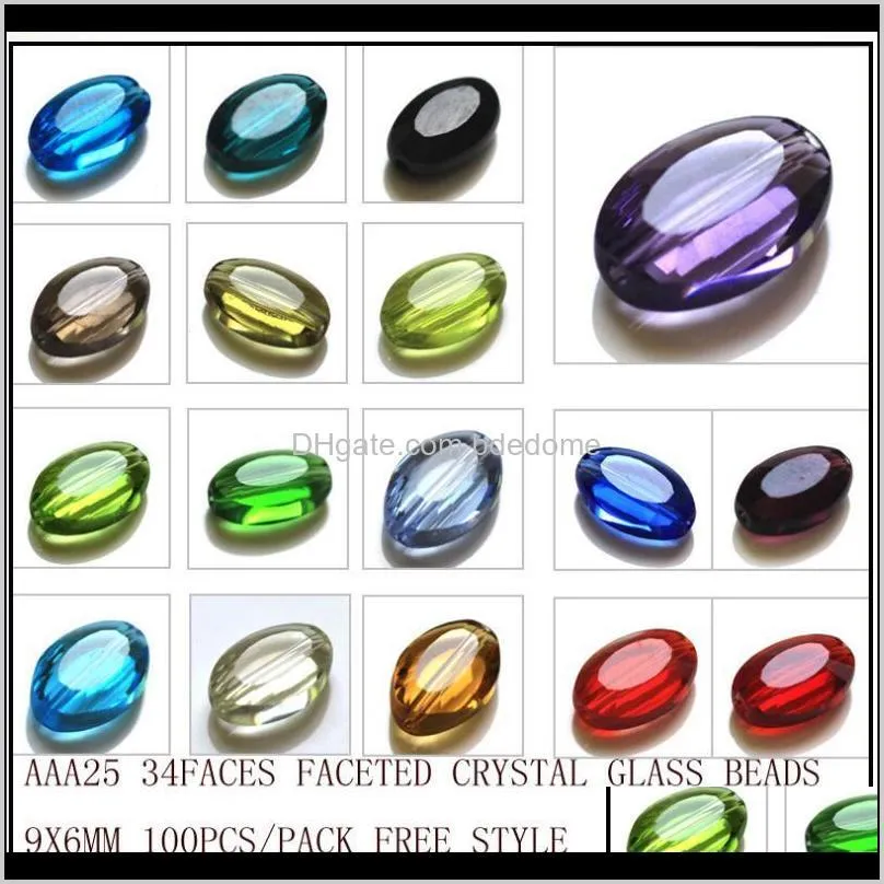 multicolor 50pies/ bag diy exquisite crystal glass beads oval flat faceted beads handmade necklace jewelry findings bracelet beads