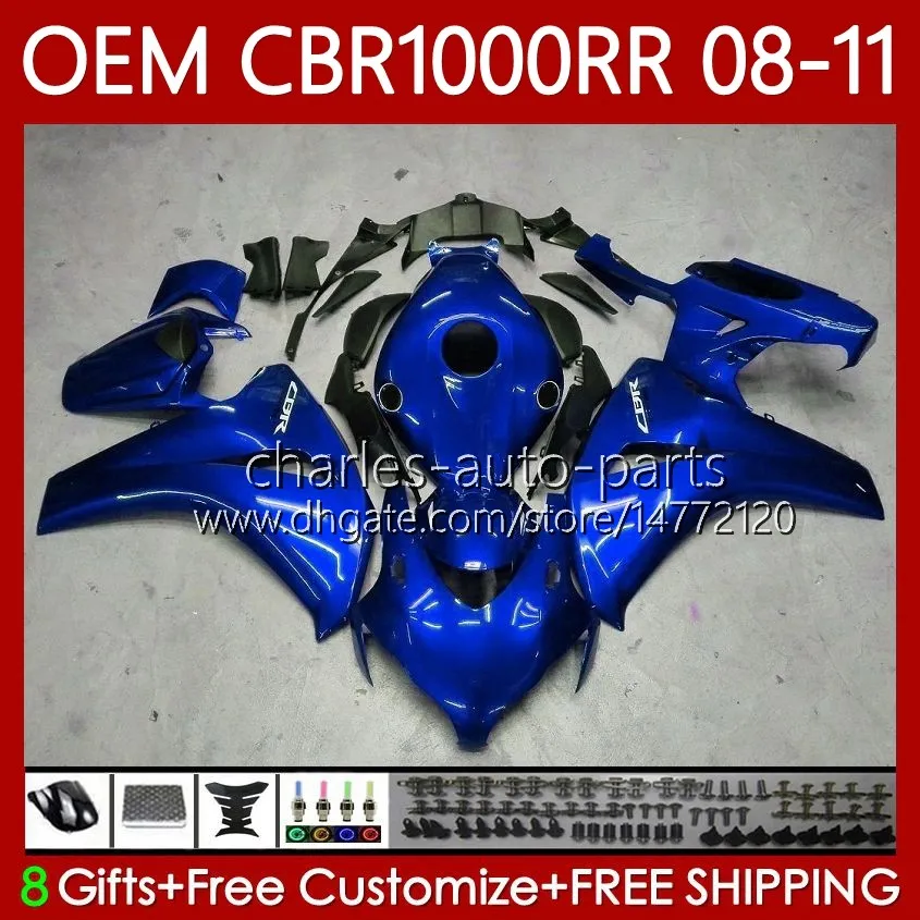 Molde de Injeção para Honda Body CBR1000 CBR 1000 RR CC 08-11 Bodywork 60NO.66 CBR 1000rr 1000CC CBR1000RR 08 09 10 11 CBR-1000 2009 2010 2011 2011 OEM Blue lustroso