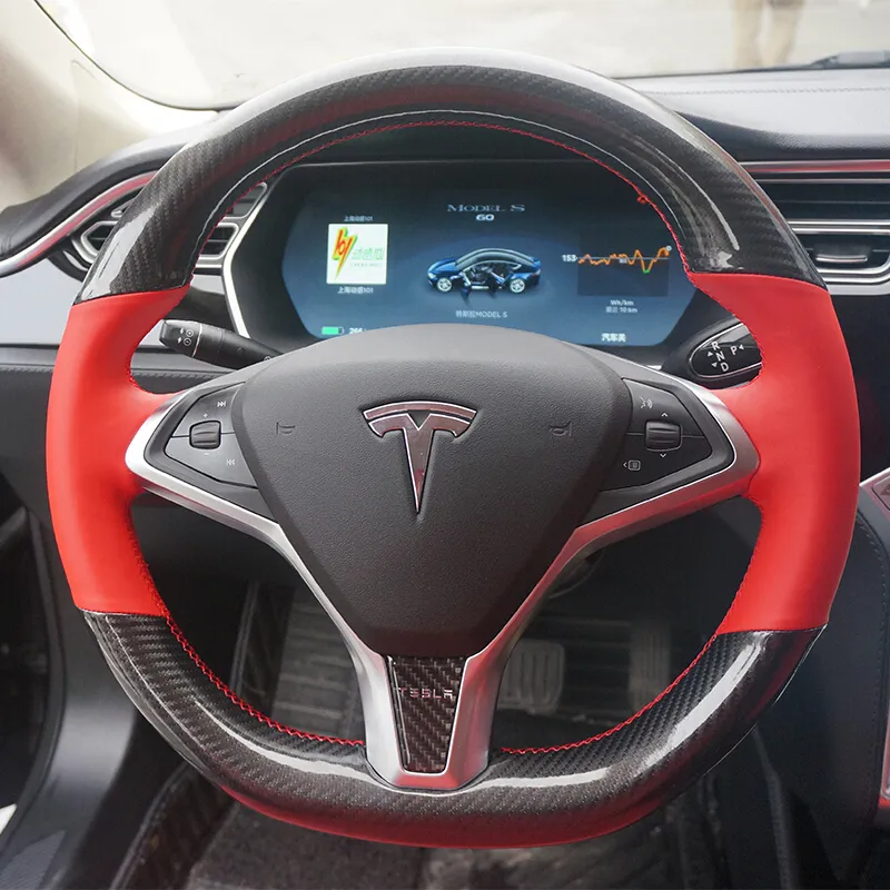 Für Tesla Model S Modell X Modell 3 DIY Maßgeschneiderte Handgenähte Leder  Wildleder Lenkradabdeckung Modifikation Auto Radabdeckung Von 28,52 €