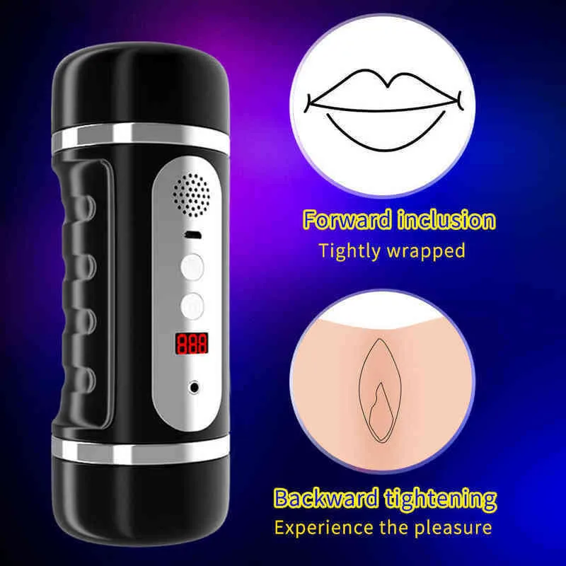 Nxy Automatic Aircraft Cup Masturbateur Vaginal Full Masturbate Comptage Avion Agrandissement du Pénis Exerciseur Sex Toy pour Homme 0127