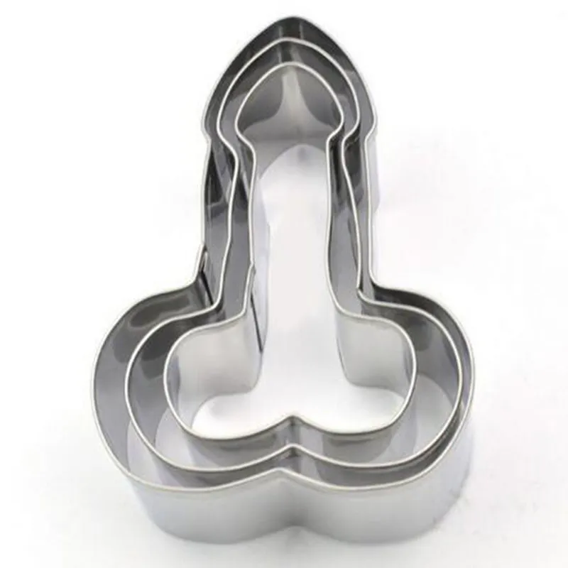 Cake Tools 3pcs Adult Sexy Penis Cookie Cutter Set Biscuit Mold Fondant DIY Kitchen Baking Decorating Tool Birthday Party Personality