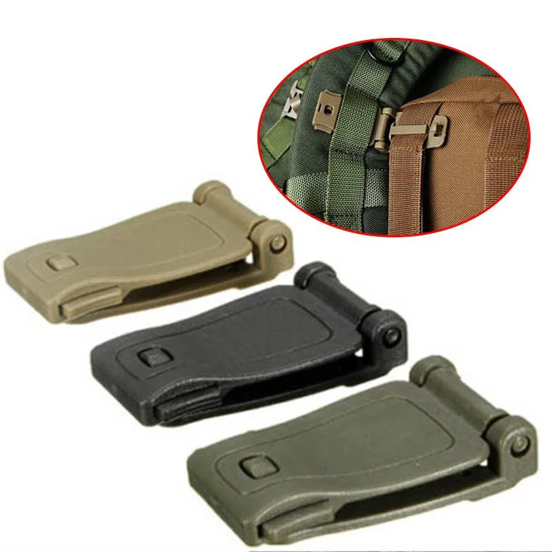 Peças de saco acessórios 1pc fivela bushcraft kit conectar molle anexar cinta link tático mochila webbing cinto clipe fecho